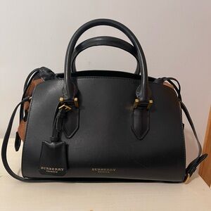 Burberry Black and Brown Leather Satchel